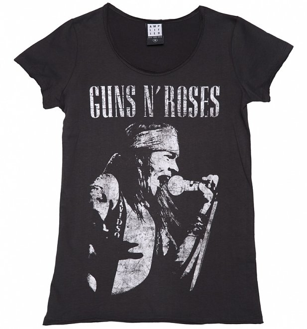 Women's Guns N' Roses Charcoal Axl Rose T-Shirt from Amplified Women's Guns N' Roses Charcoal Axl Rose T-Shirt from Amplified