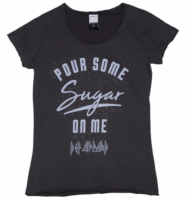 Women's Charcoal Def Leppard Pour Some Sugar On Me T-Shirt from Amplified