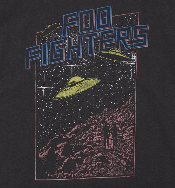 Women's Charcoal Foo Fighters Flying Saucers T-Shirt from Amplified Women's Charcoal Foo Fighters Flying Saucers T-Shirt from Amplified