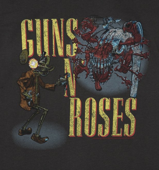 Women's Charcoal Guns N' Roses Appetite Attack T-Shirt from Amplified Women's Charcoal Guns N' Roses Appetite Attack T-Shirt from Amplified