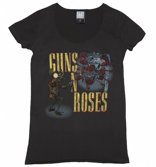 Women's Charcoal Guns N' Roses Appetite Attack T-Shirt from Amplified Women's Charcoal Guns N' Roses Appetite Attack T-Shirt from Amplified