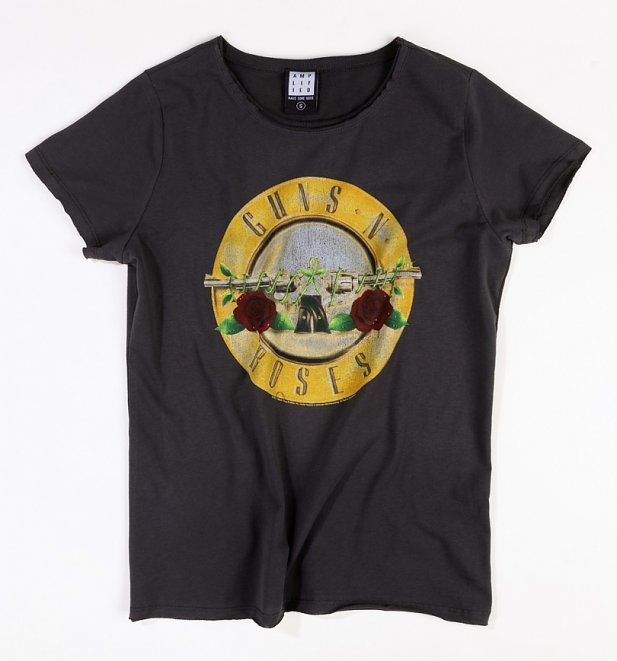 Women's Charcoal Guns N Roses Bullet T-Shirt from Amplified Women's Charcoal Guns N Roses Bullet T-Shirt from Amplified