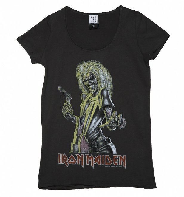 Women's Charcoal Iron Maiden Killers T-Shirt from Amplified Women's Charcoal Iron Maiden Killers T-Shirt from Amplified