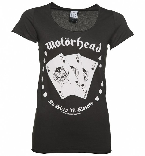Women's Charcoal Motorhead Ace Of Spades T-Shirt from Amplified Women's Charcoal Motorhead Ace Of Spades T-Shirt from Amplified