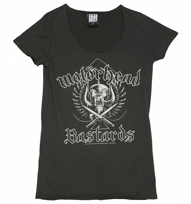 Women's Charcoal Motorhead Bastards T-Shirt from Amplified Women's Charcoal Motorhead Bastards T-Shirt from Amplified