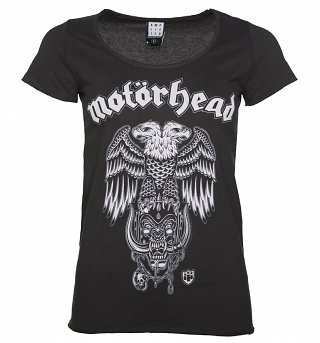 Women's Charcoal Motorhead Hiro Double Eagle T-Shirt from Amplified Women's Charcoal Motorhead Hiro Double Eagle T-Shirt from Amplified