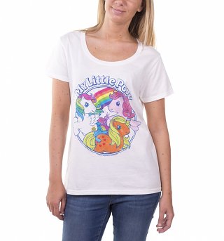 Women's Classic My Little Pony White Scoop Neck T-Shirt Women's Classic My Little Pony White Scoop Neck T-Shirt