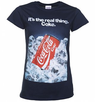 Women's Coca-Cola Retro Advert Navy T-Shirt Women's Coca-Cola Retro Advert Navy T-Shirt