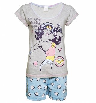 Women's DC Comics I'm Your Wonder Woman Shortie Pyjamas Women's DC Comics I'm Your Wonder Woman Shortie Pyjamas