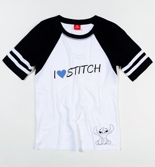Women's Disney Lilo And Stitch I Love Stitch Baseball T-Shirt Women's Disney Lilo And Stitch I Love Stitch Baseball T-Shirt