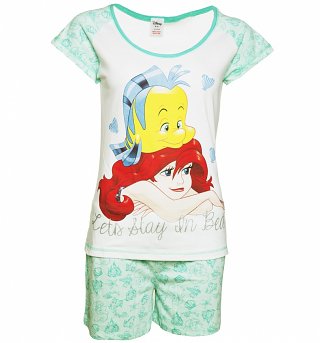 Women's Disney Little Mermaid Let's Stay In Bed Shortie Pyjamas Women's Disney Little Mermaid Let's Stay In Bed Shortie Pyjamas