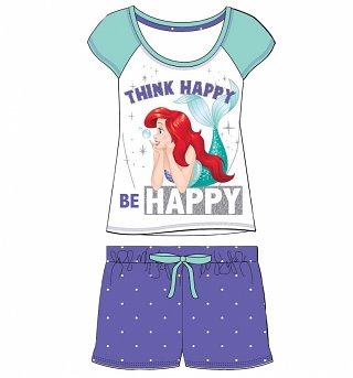 Women's Disney Little Mermaid Think Happy Be Happy Shortie Pyjamas Women's Disney Little Mermaid Think Happy Be Happy Shortie Pyjamas