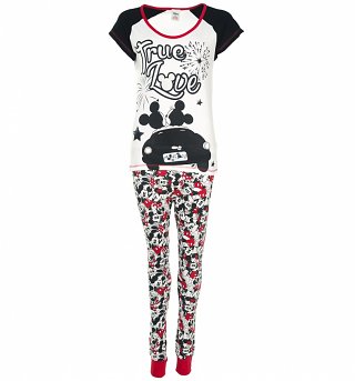 Women's Disney Mickey And Minnie Mouse True Love Pyjamas Women's Disney Mickey And Minnie Mouse True Love Pyjamas