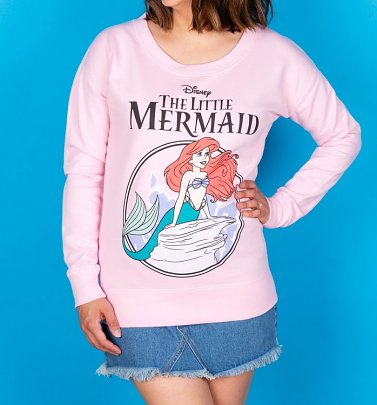Women's Disney The Little Mermaid Baby Pink Fitted Sweater Women's Disney The Little Mermaid Baby Pink Fitted Sweater