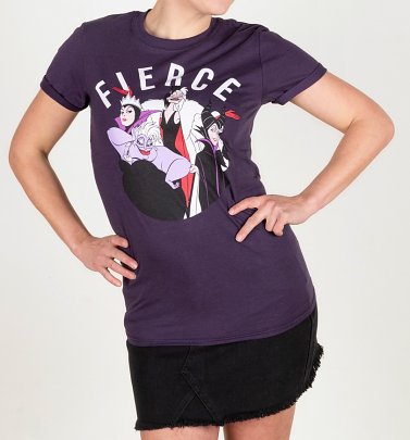 Women's Disney Villains Fierce Rolled Sleeve Boyfriend T-Shirt Women's Disney Villains Fierce Rolled Sleeve Boyfriend T-Shirt