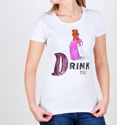Women's Drink Me Alice In Wonderland T-Shirt Women's Drink Me Alice In Wonderland T-Shirt