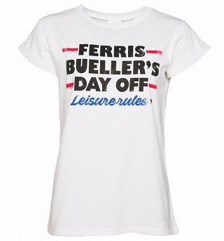 Women's Ferris Bueller Leisure Rules Rolled Sleeve Boyfriend T-Shirt Women's Ferris Bueller Leisure Rules Rolled Sleeve Boyfriend T-Shirt