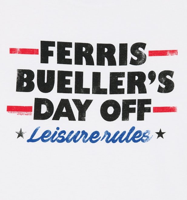 Women's Ferris Bueller Leisure Rules Rolled Sleeve Boyfriend T-Shirt Women's Ferris Bueller Leisure Rules Rolled Sleeve Boyfriend T-Shirt