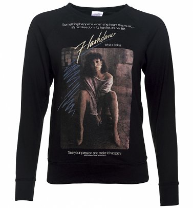 Women's Flashdance Movie Poster Black Lightweight Sweater Women's Flashdance Movie Poster Black Lightweight Sweater