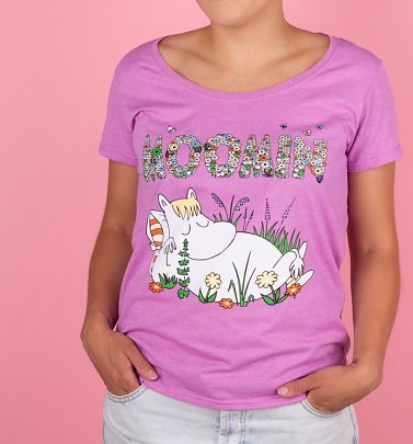 Women's Floral Moomins Scoop Neck T-Shirt Women's Floral Moomins Scoop Neck T-Shirt