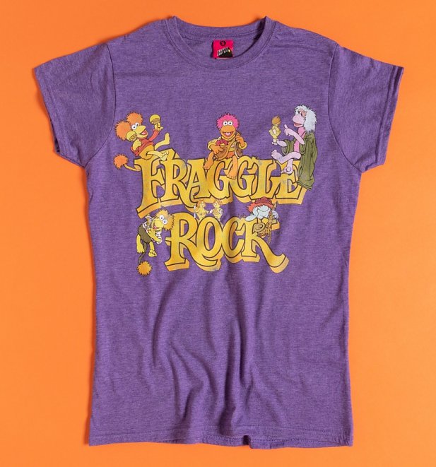Women's Fraggle Rock Purple Marl Fitted T-Shirt