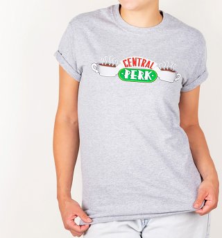 Women's Friends Central Perk Rolled Sleeve Boyfriend T-Shirt Women's Friends Central Perk Rolled Sleeve Boyfriend T-Shirt