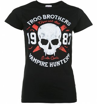 Women's Frog Brothers Vampire Hunters Lost Boys Inspired Black T-Shirt Women's Frog Brothers Vampire Hunters Lost Boys Inspired Black T-Shirt