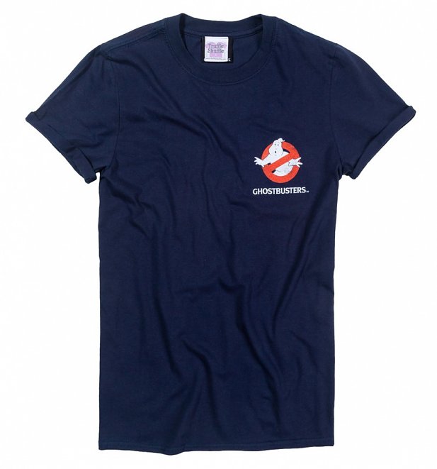 Women's Ghostbusters Who Ya Gonna Call Back Print Navy Boyfriend Fit Rolled Sleeve T-Shirt Women's Ghostbusters Who Ya Gonna Call Back Print Navy Boyfriend Fit Rolled Sleeve T-Shirt