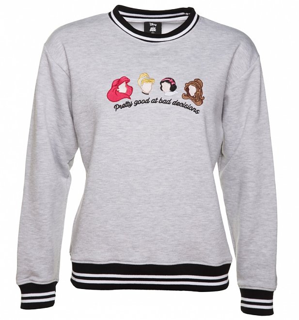 Women's Grey Disney Princess Bad Decisions Sweatshirt from Local Heroes Women's Grey Disney Princess Bad Decisions Sweatshirt from Local Heroes