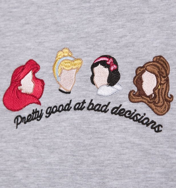 Women's Grey Disney Princess Bad Decisions Sweatshirt from Local Heroes Women's Grey Disney Princess Bad Decisions Sweatshirt from Local Heroes
