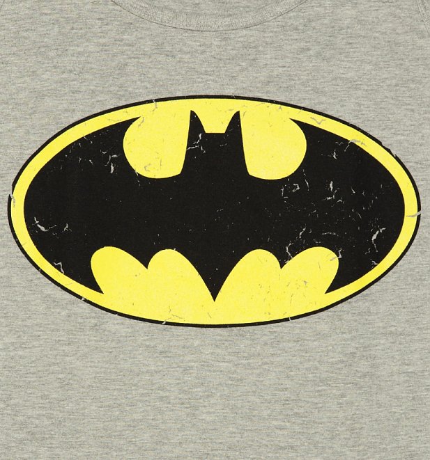 Women's Grey Marl Distressed Batman Logo Vest Women's Grey Marl Distressed Batman Logo Vest