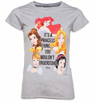Women's Grey Marl Disney It's A Princess Thing T-Shirt Women's Grey Marl Disney It's A Princess Thing T-Shirt
