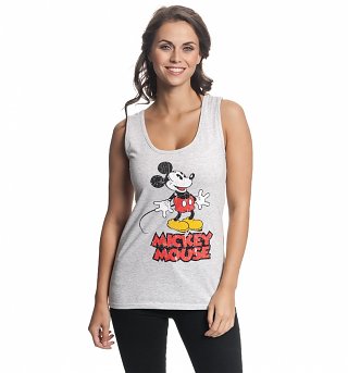 Women's Grey Marl Vintage Mickey Mouse Disney Vest Women's Grey Marl Vintage Mickey Mouse Disney Vest