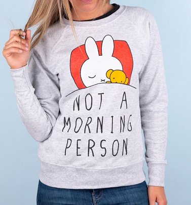 Women's Grey Miffy Not a Morning Person Sweater Women's Grey Miffy Not a Morning Person Sweater