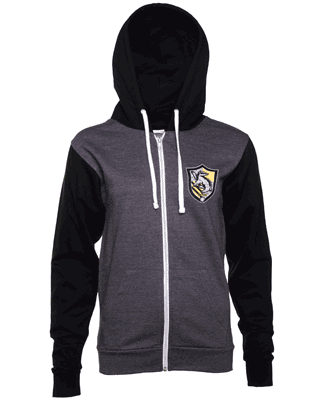 Women's Harry Potter Hufflepuff Crest Zip Up Contrast Hoodie Women's Harry Potter Hufflepuff Crest Zip Up Contrast Hoodie