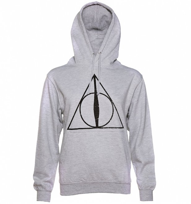 Women's Heather Grey Harry Potter Deathly Hallows Symbol Hoodie Women's Heather Grey Harry Potter Deathly Hallows Symbol Hoodie