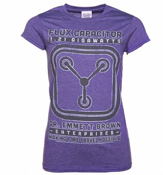 Women's Heather Purple Schematic Back To The Future Flux Capacitor T-Shirt Women's Heather Purple Schematic Back To The Future Flux Capacitor T-Shirt