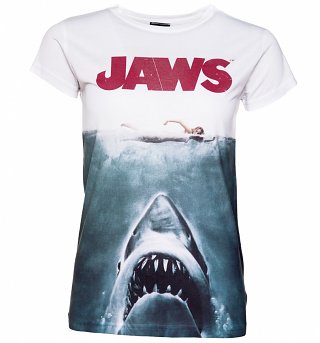 Women's Jaws Movie Poster Sublimation Print T-Shirt Women's Jaws Movie Poster Sublimation Print T-Shirt