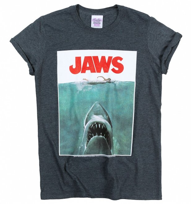 Jaws Shark Rolled Sleeve Boyfriend T-Shirt