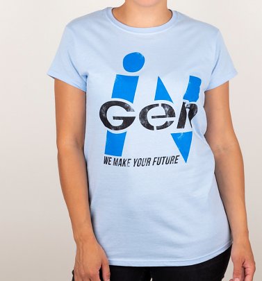 Women's Light Blue Jurassic Park Inspired InGen Logo T-Shirt Women's Light Blue Jurassic Park Inspired InGen Logo T-Shirt