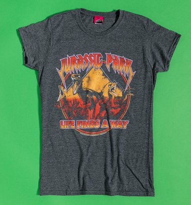Women's Jurassic Park Raptors Charcoal Marl T-Shirt Women's Jurassic Park Raptors Charcoal Marl T-Shirt