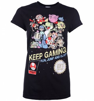 Women's Keep Gaming Boyfriend Fit T-Shirt With Rolled Sleeves Women's Keep Gaming Boyfriend Fit T-Shirt With Rolled Sleeves