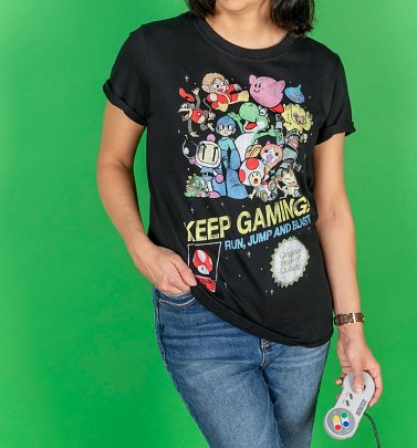 Women's Keep Gaming T-Shirt With Rolled Sleeves