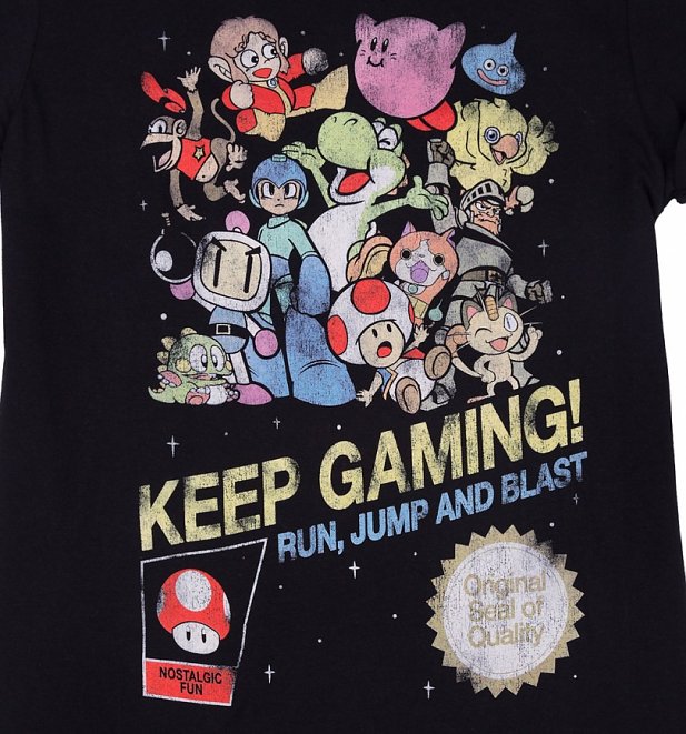 Women's Keep Gaming Boyfriend Fit T-Shirt With Rolled Sleeves Women's Keep Gaming Boyfriend Fit T-Shirt With Rolled Sleeves