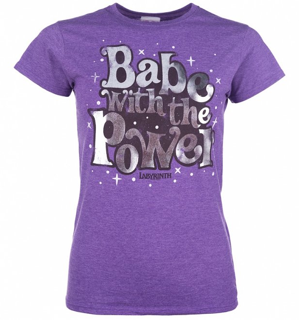 Women's Labyrinth Babe With The Power Heather Purple T-Shirt Women's Labyrinth Babe With The Power Heather Purple T-Shirt