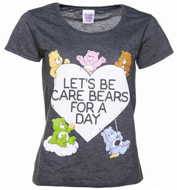 Women's Let's Be Care Bears For a Day Dark Heather Scoop Neck T-Shirt Women's Let's Be Care Bears For a Day Dark Heather Scoop Neck T-Shirt