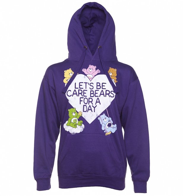 Women's Let's Be Care Bears For a Day Purple Hoodie Women's Let's Be Care Bears For a Day Purple Hoodie