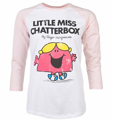 Women's Little Miss Chatterbox Baseball T-Shirt Women's Little Miss Chatterbox Baseball T-Shirt