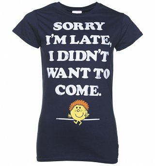 Women's Little Miss Late Sorry I'm Late Navy T-Shirt Women's Little Miss Late Sorry I'm Late Navy T-Shirt