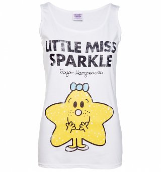 Women's Little Miss Sparkle White Vest Women's Little Miss Sparkle White Vest